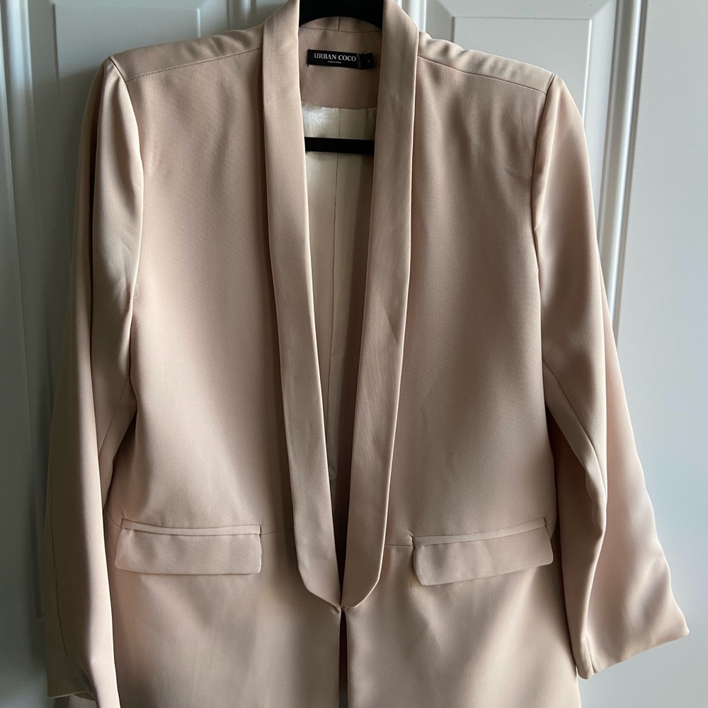 URBAN COCO Khaki Open Front Blazer